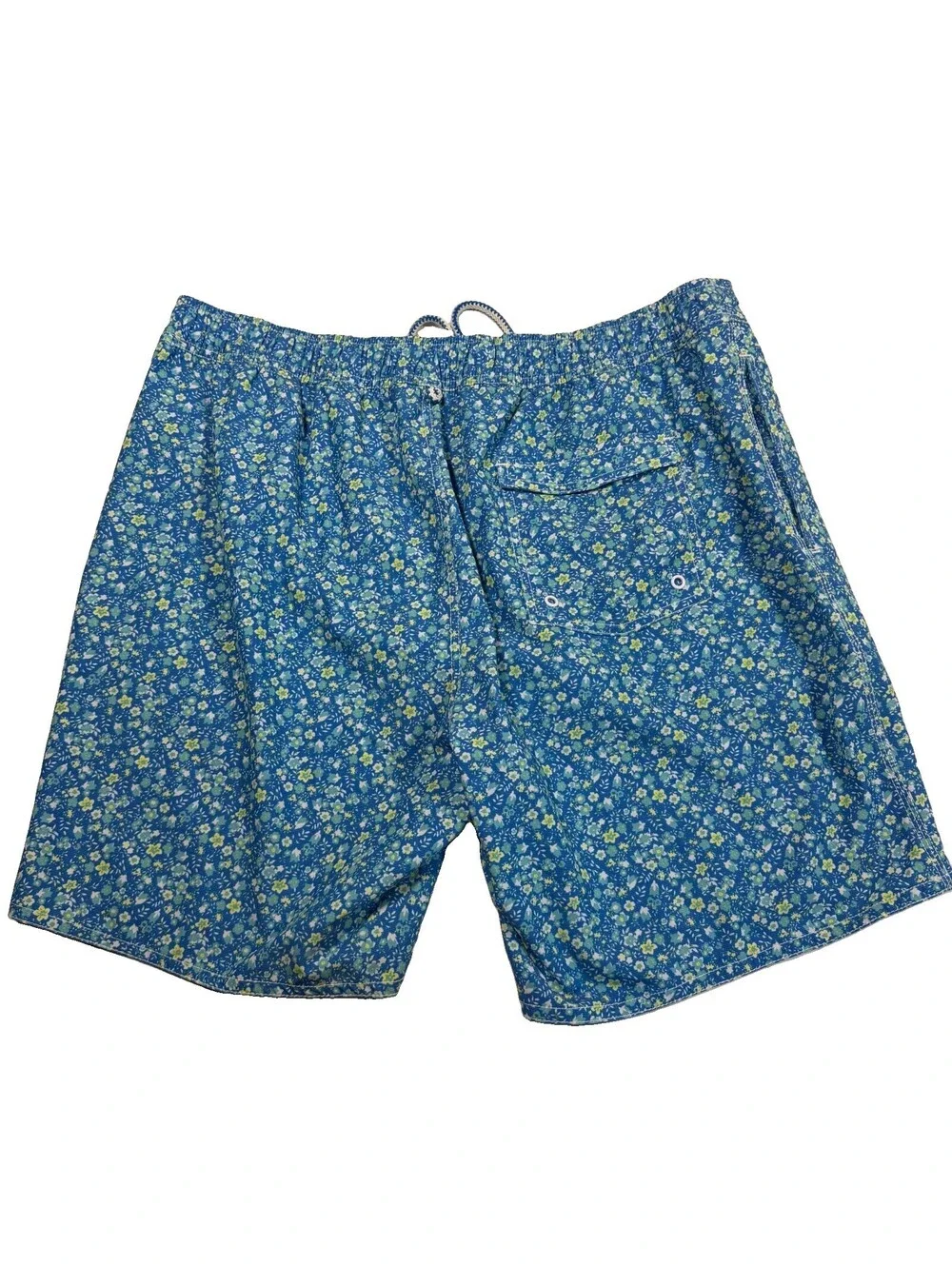 Johnnie-O Men's Blue Tyndall Floral Graphic Print Swim Trunks Size Large